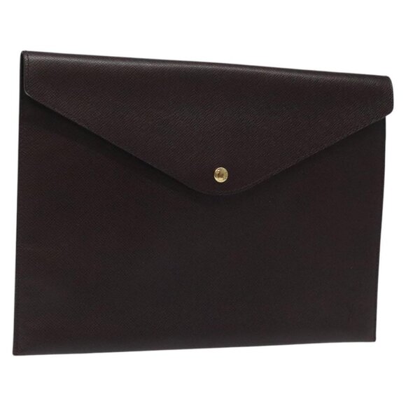 LOUIS VUITTON Taiga Document Case Clutch Bag Acajou M99087 LV Auth JB083 - Picture 1 of 16